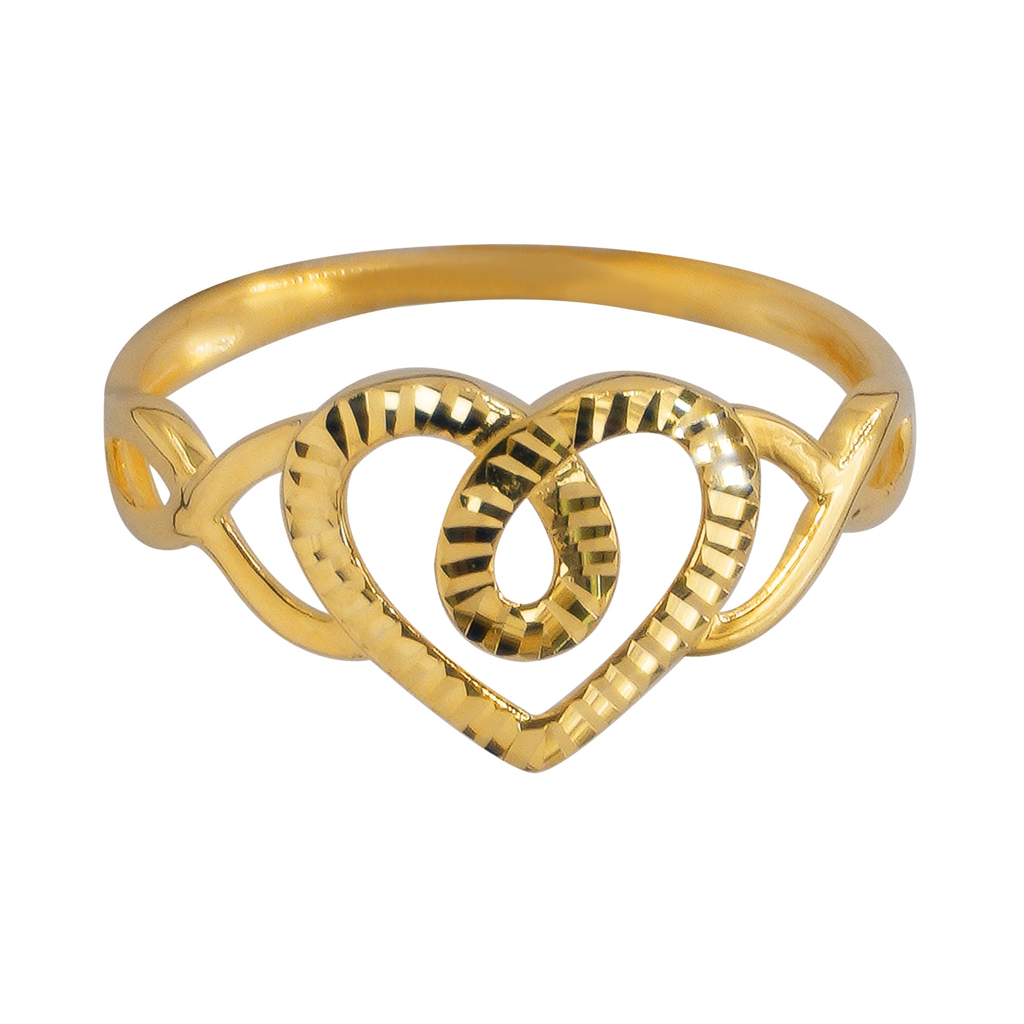 Anillo Silueta de Corazón Diamantado Oro 10K