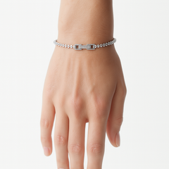 Pulsera Circonias Biseladas Plata .925 con Rodio