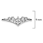 Anillo Inspirado Pan 1.1 Tiara 5 Circonias Semilla Plata .925