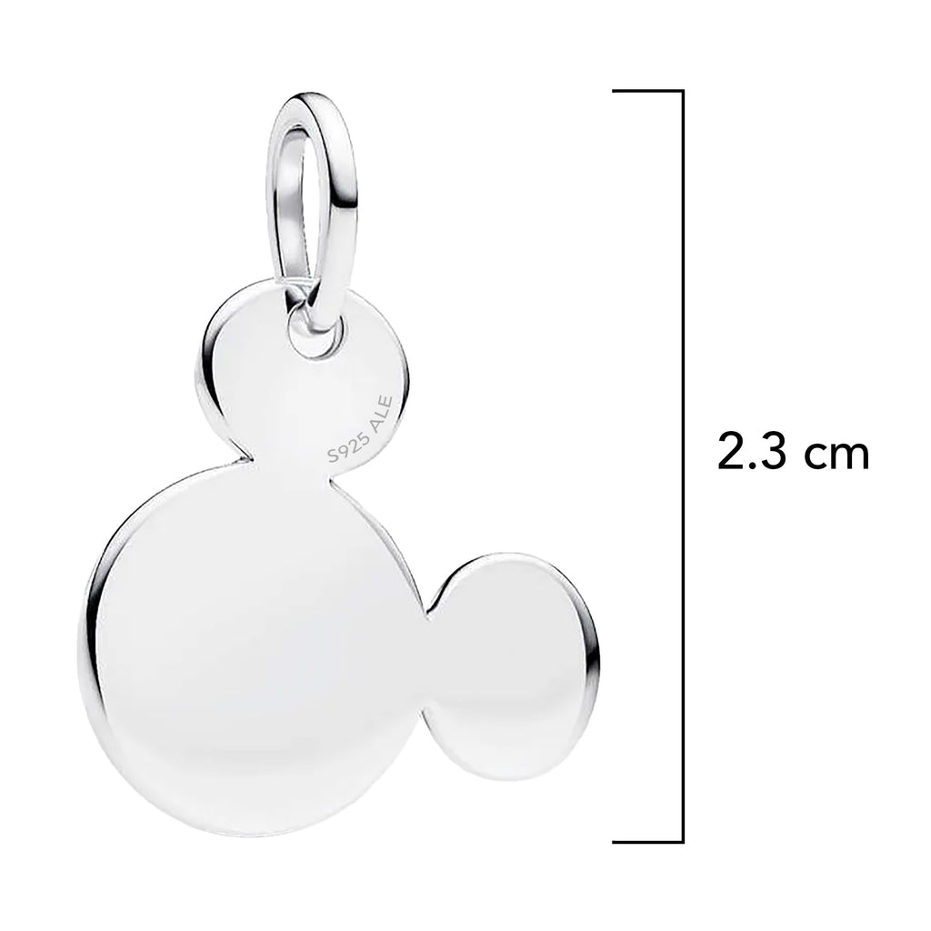 Charm Inspirado Pan 1:1 Medallón Mickey Liso, Plata .925