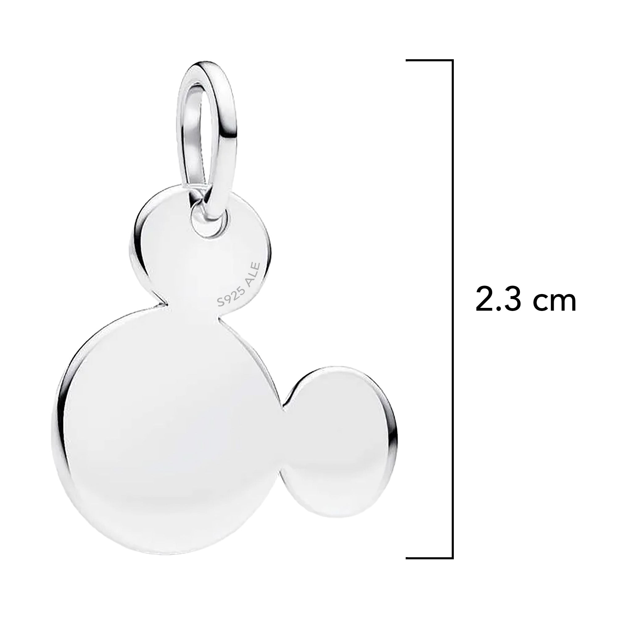 Charm Inspirado Pan 1:1 Medallón Mickey Liso, Plata .925