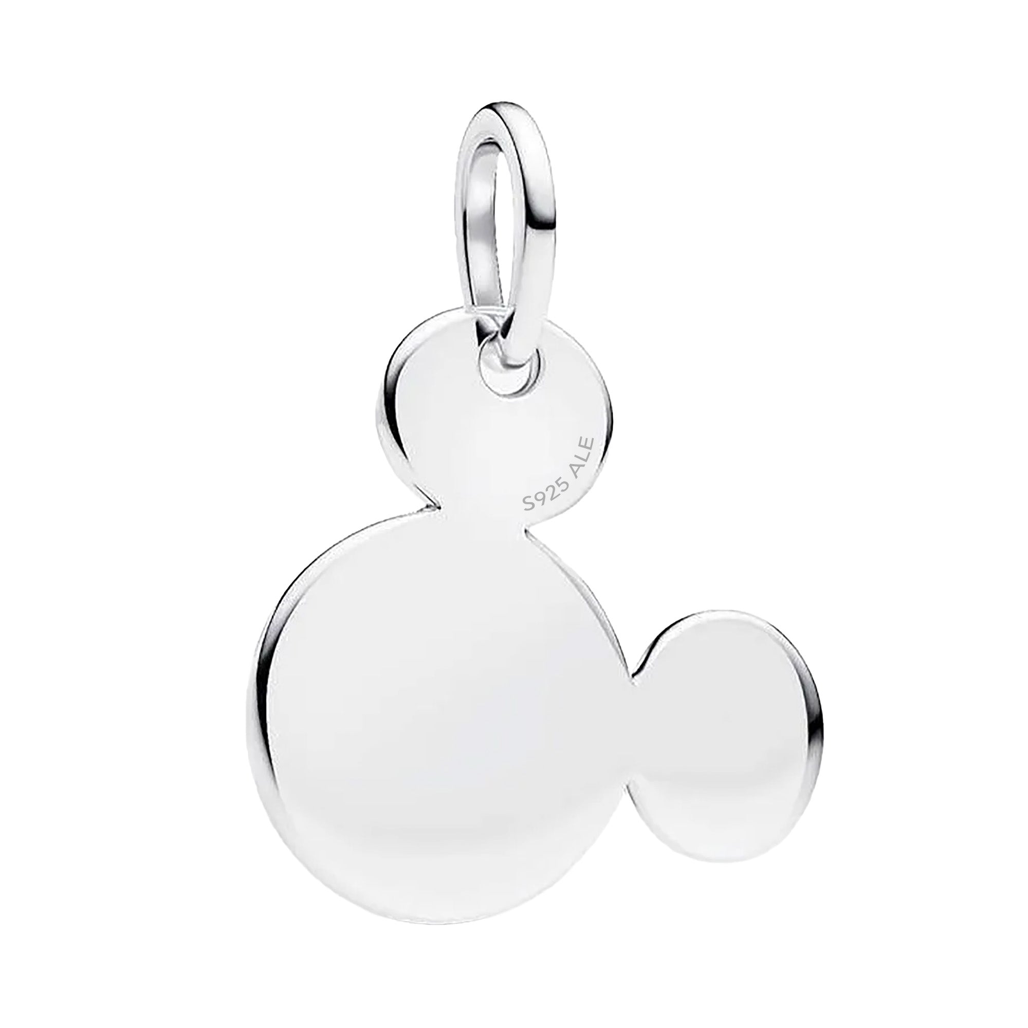 Charm Inspirado Pan 1:1 Medallón Mickey Liso, Plata .925