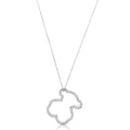Collar Osos 1:1 Silueta Grande de Oso con Circonias Plata .925 con Baño de Rodio