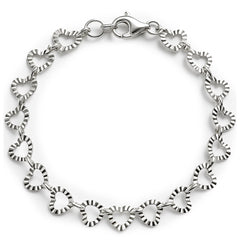 Pulsera Silueta de Corazones forma Zig Zag Plata .925