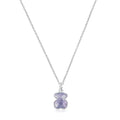 Collar Osos 1:1 Oso Amatista Plata .925 con Baño de Rodio