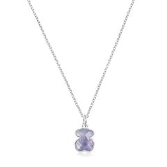 Collar Osos 1:1 Oso Amatista Plata .925 con Baño de Rodio