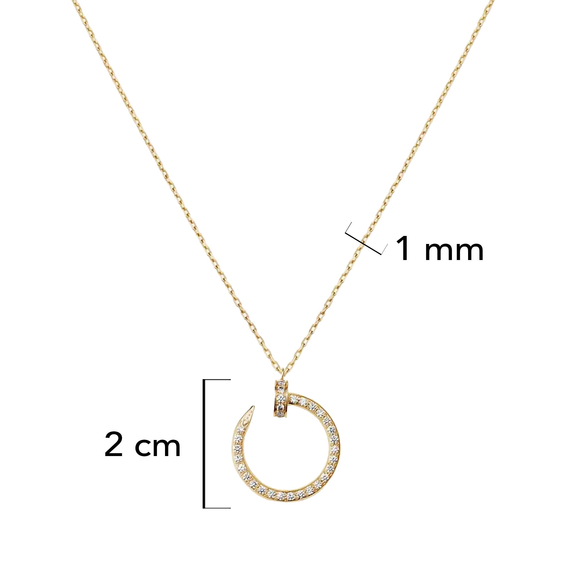 Collar Cartier 1:1 Clavo con Circonias ,Plata .925 con Baño de Oro 18k