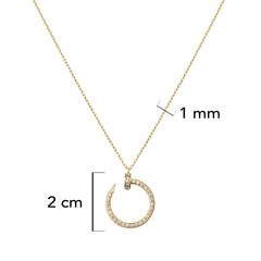 Collar Cartier 1:1 Clavo con Circonias ,Plata .925 con Baño de Oro 18k