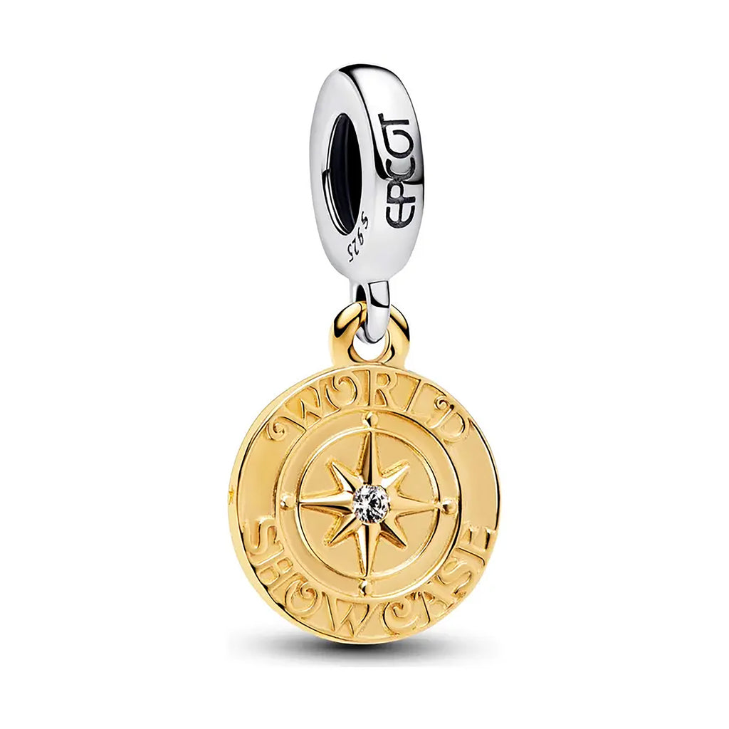 Charm Inspirado Pan 1:1 Brújula Epcot, Plata .925