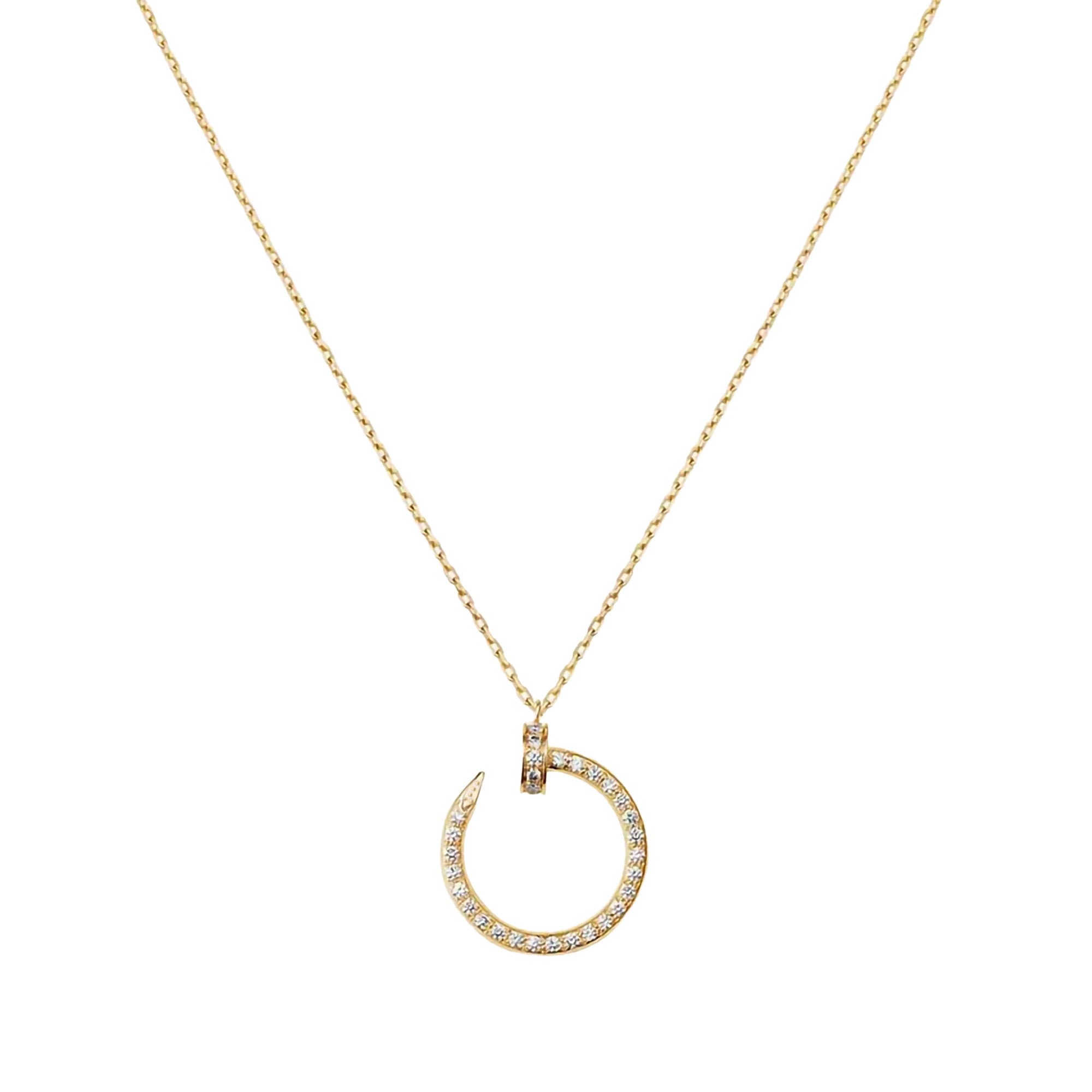 Collar Cartier 1:1 Clavo con Circonias ,Plata .925 con Baño de Oro 18k