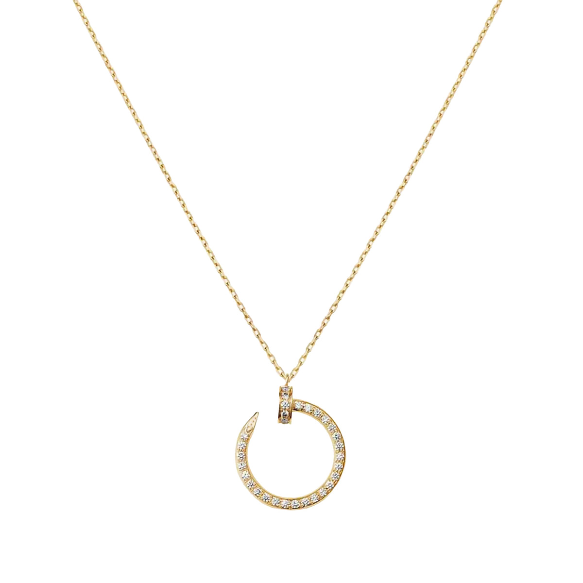 Collar Cartier 1:1 Clavo con Circonias ,Plata .925 con Baño de Oro 18k