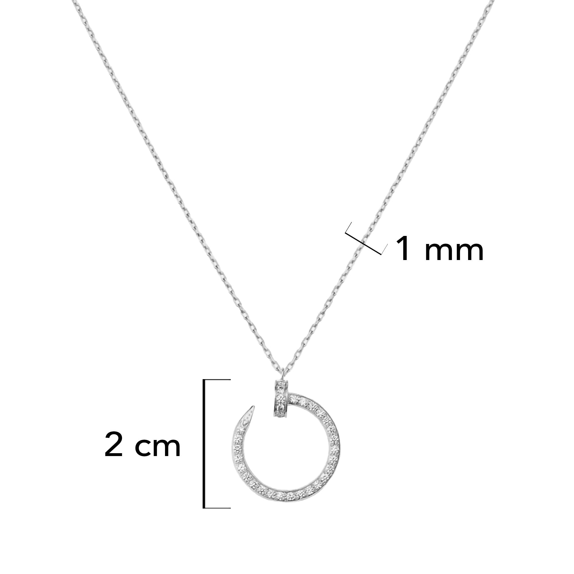 Collar Cartier 1:1 Clavo con Circonias ,Plata .925 con Rodio