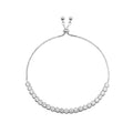 Pulsera Ajustable Circonias Biseladas Plata .925 con Baño de Rodio