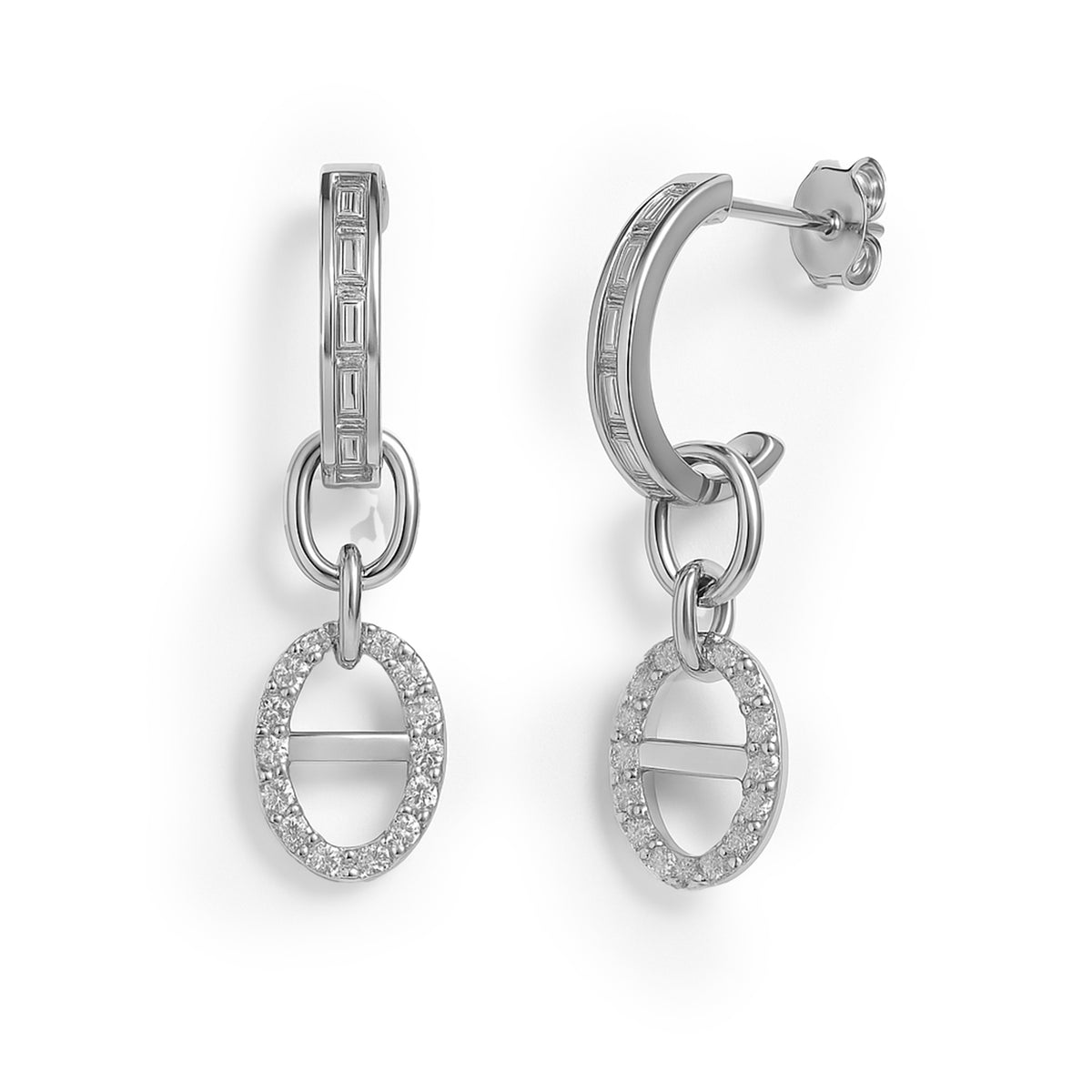 Arete circonia Plata .925