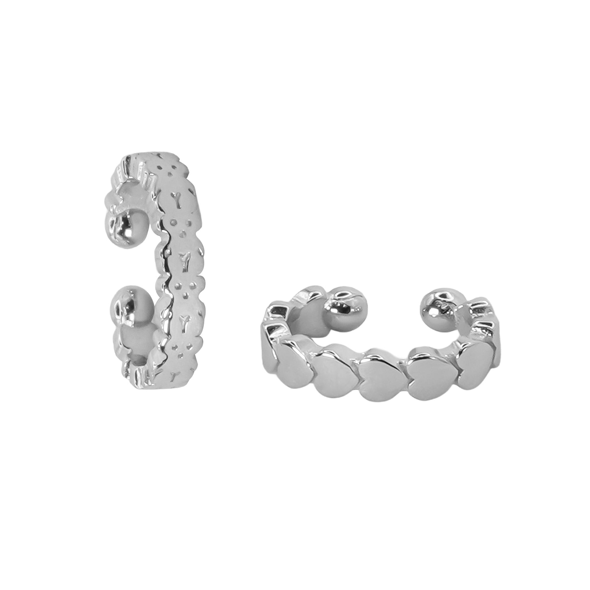 Juego Grapas Osos 1:1. 1 Corazón y 1 Oso Plata .925 con Baño de Rodio