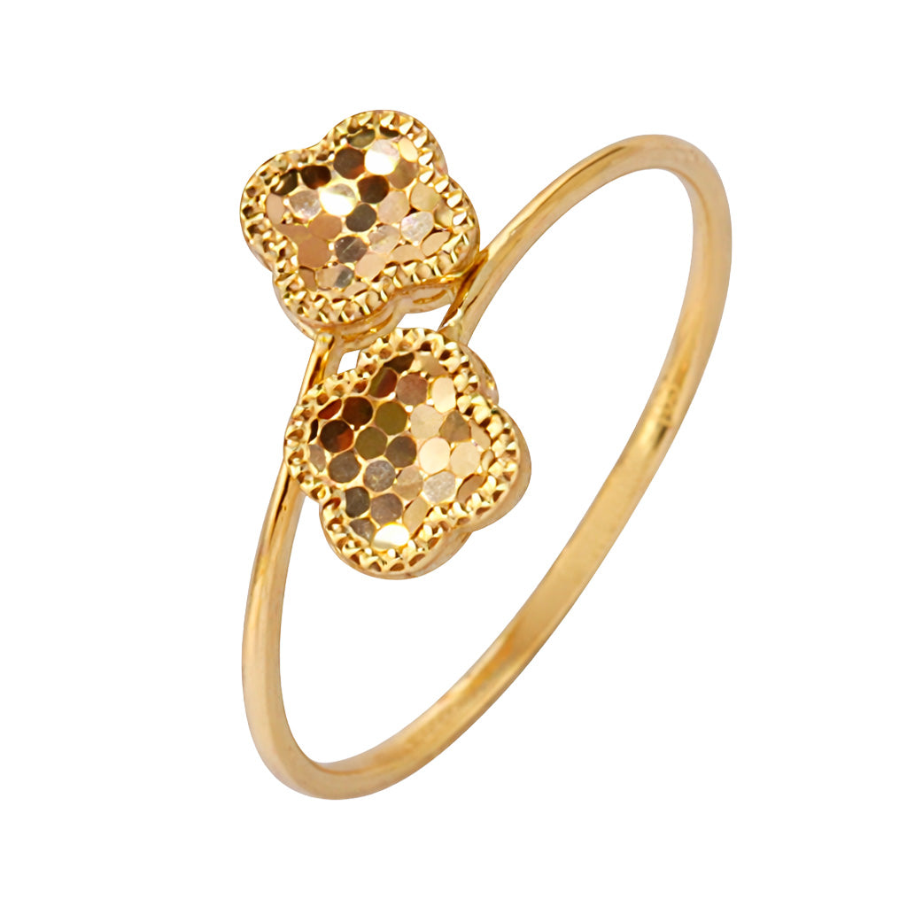 Anillo Flor Inspirado Van C Diamantado con Reflejo Oro 10K