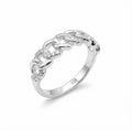 Anillo Eslabones con Micro Circonias Plata .925 con Baño de Rodio