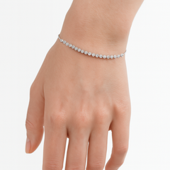 Pulsera Ajustable Circonias Biseladas Plata .925 con Rodio