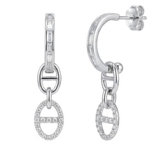 Arracada con Dije Dos Funcionalidades con Circonias Plata .925 con Rodio