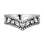 Anillo Inspirado Pan Doble Linea de Circonia y Circonia Grande en Medio Plata .925