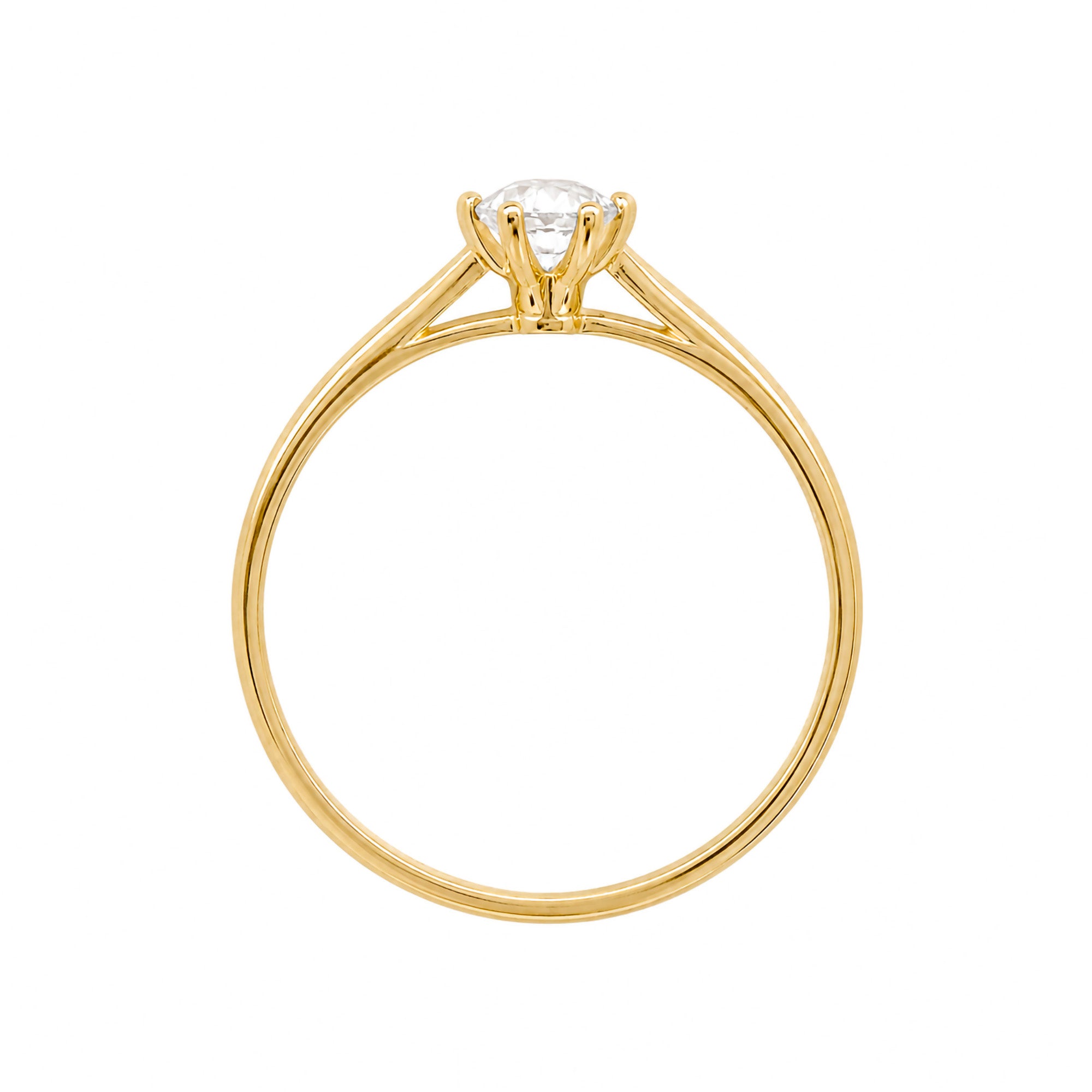 Anillo Solitario Circonia Oro 10K