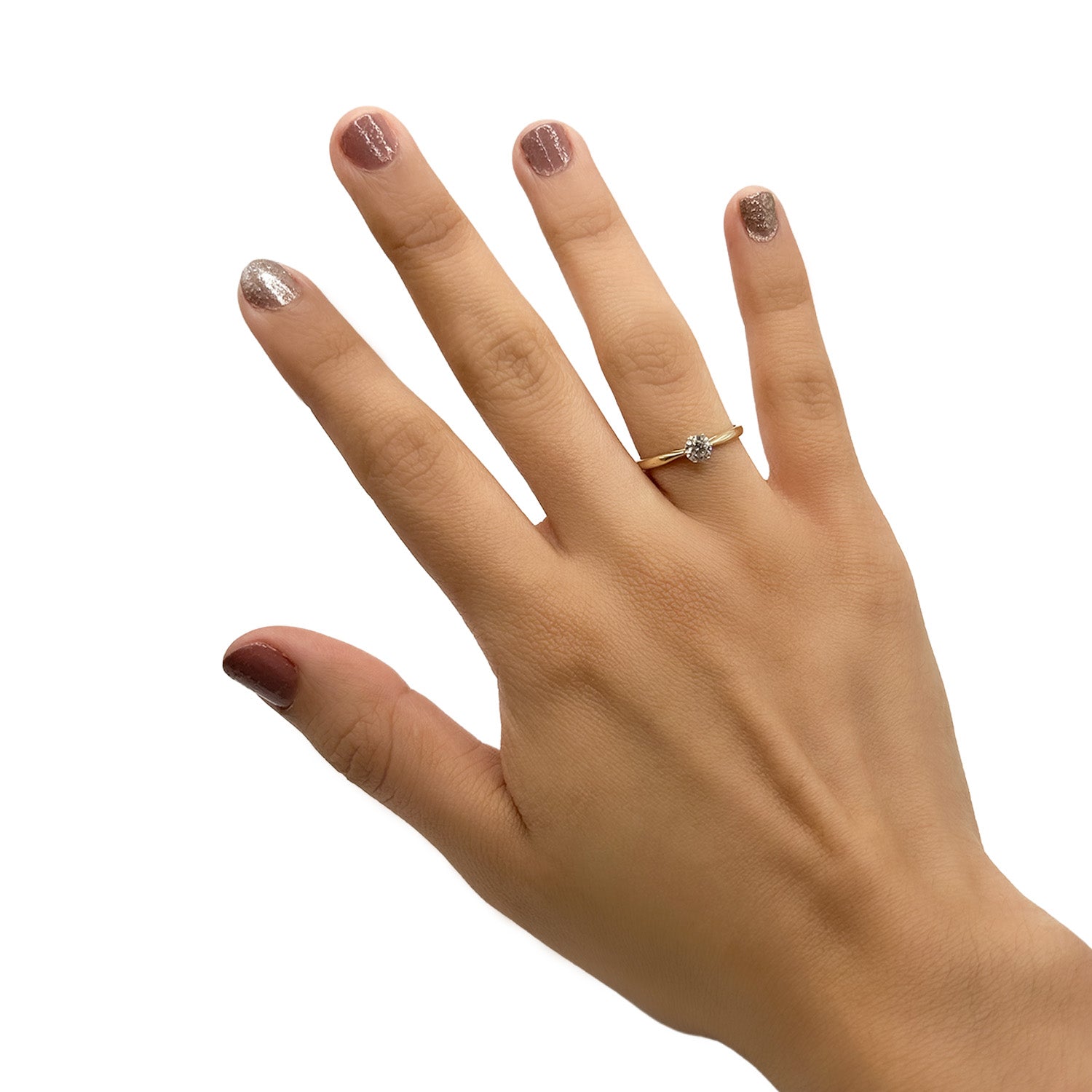 Anillo Solitario Circonia Oro 10K