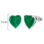 Aretes Turmalina Corazón, Medida 1.6 cm, Plata .925 con Baño de Rodio