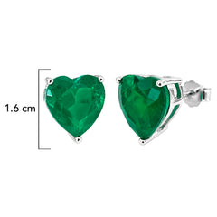Aretes Turmalina Paraiba Corazón, Plata .925 con Rodio