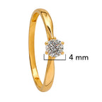 Anillo Solitario Circonia Oro 10K