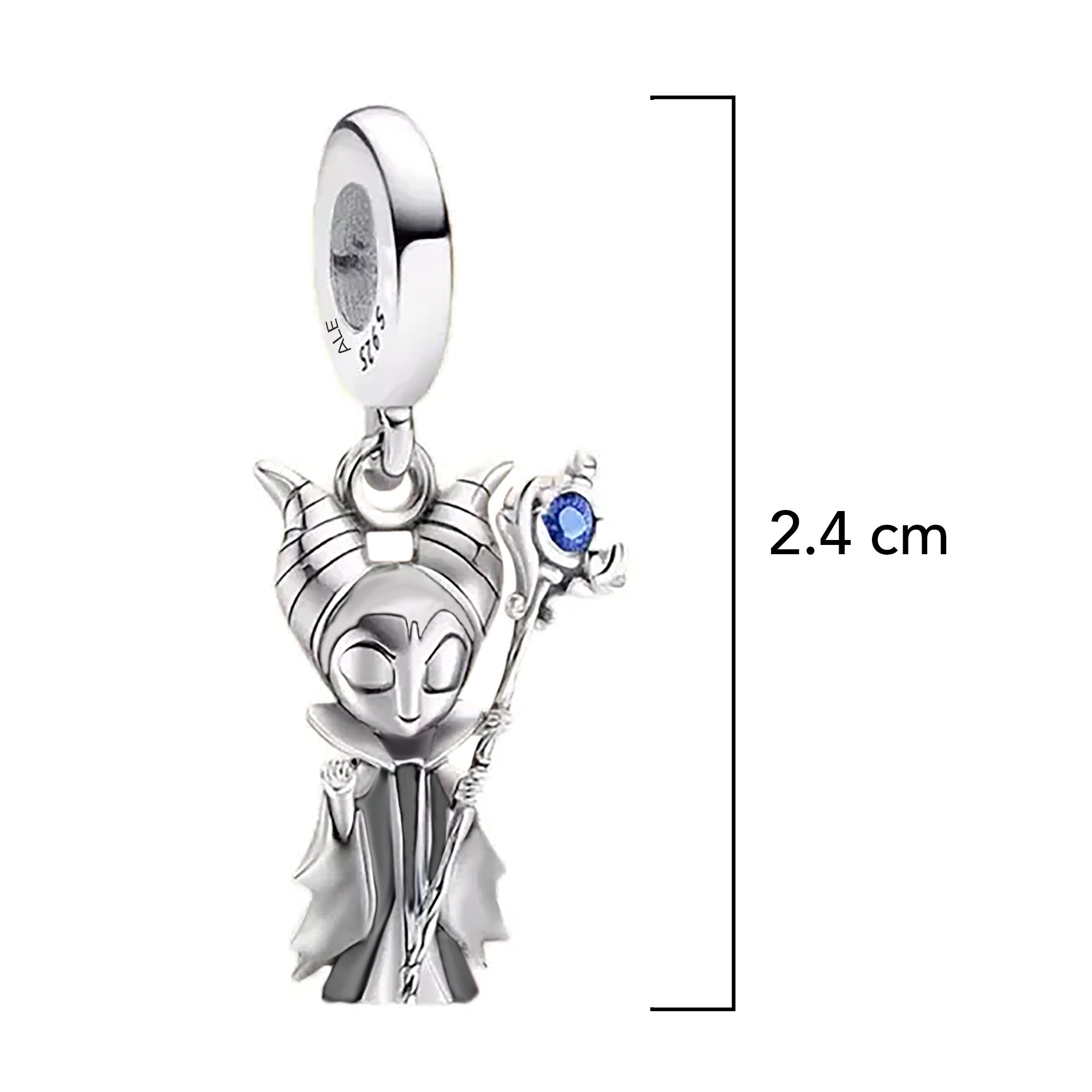 Charm Inspirado Pan 1:1 Malefica Plateada, Plata .925