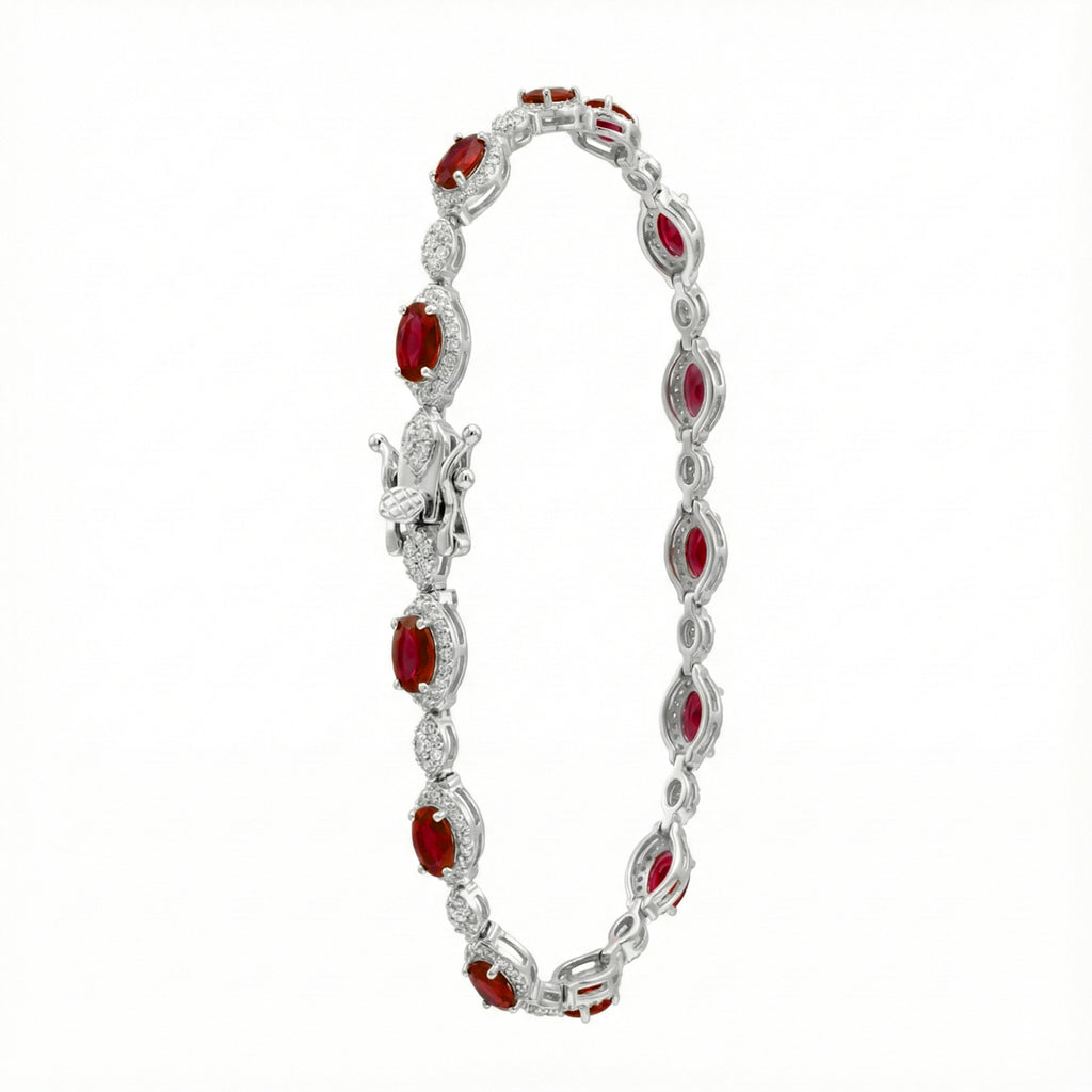 Pulsera Circonias con Micro Circonias Plata .925 con Baño de Rodio