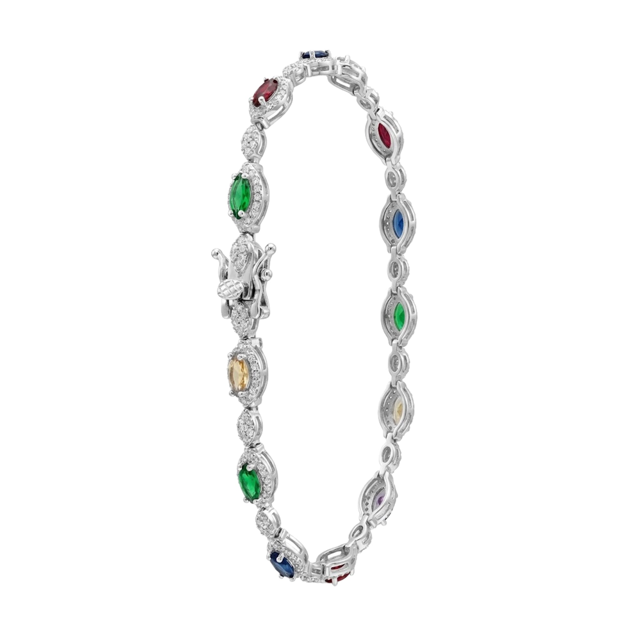 Pulsera Circonias con Micro Circonias Plata .925 con Baño de Rodio