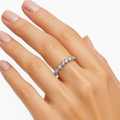 Anillo Circonia Zigzag Plata .925 con Rodio