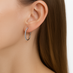 19 Arracada Micro Circonias Plata .925 con Rodio