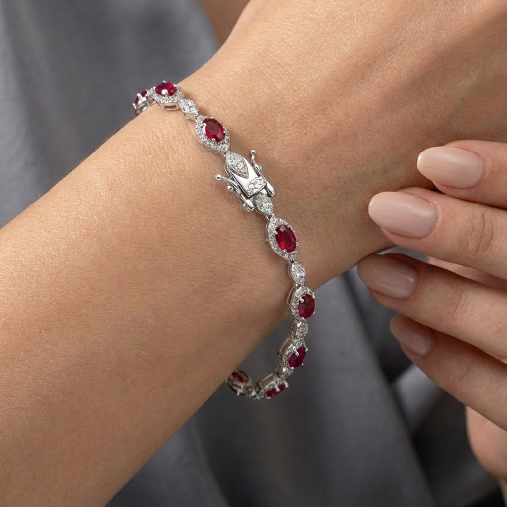Pulsera Circonias con Micro Circonias Plata .925 con Baño de Rodio