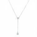 Collar Corbatero Duo de Circonias Plata .925 con Baño de Rodio