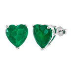 Aretes Turmalina Corazón, Medida 1.6 cm, Plata .925 con Baño de Rodio