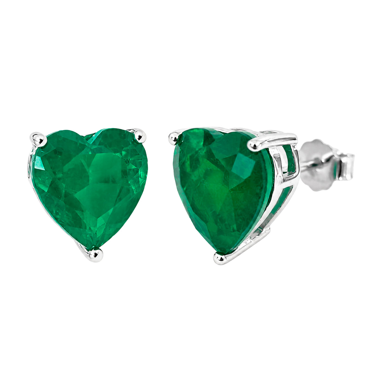 Aretes Turmalina Paraiba Corazón, Plata .925 con Rodio
