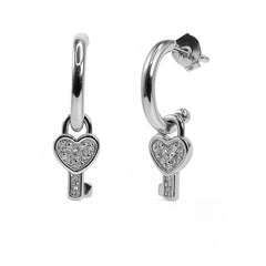 Arracada con Dije Dos Funcionalidades Llave con Circonias Plata .925 con Rodio