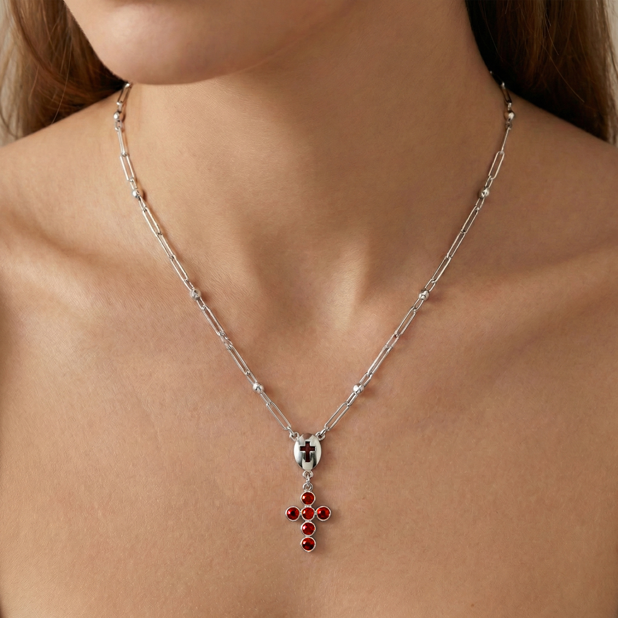 Rosario Cruz con Circonias Plata .925