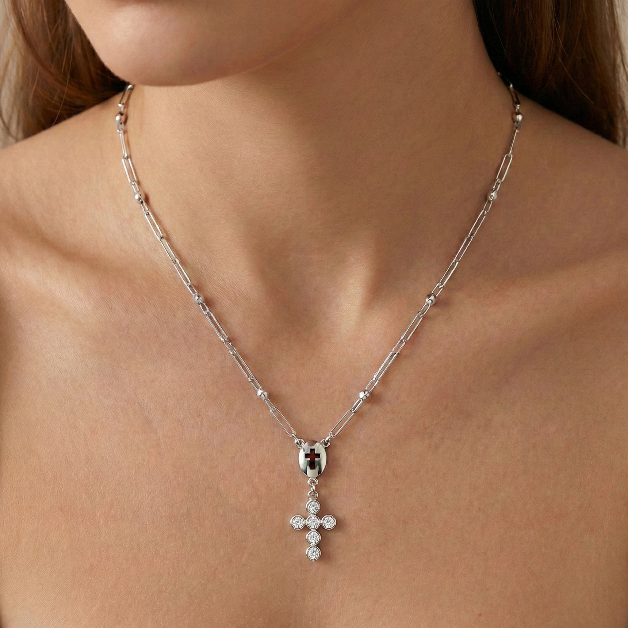 Rosario Cruz con Circonias Plata .925