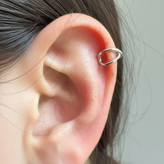 Grapa Lisa Cruzada Plata .925 con Rodio