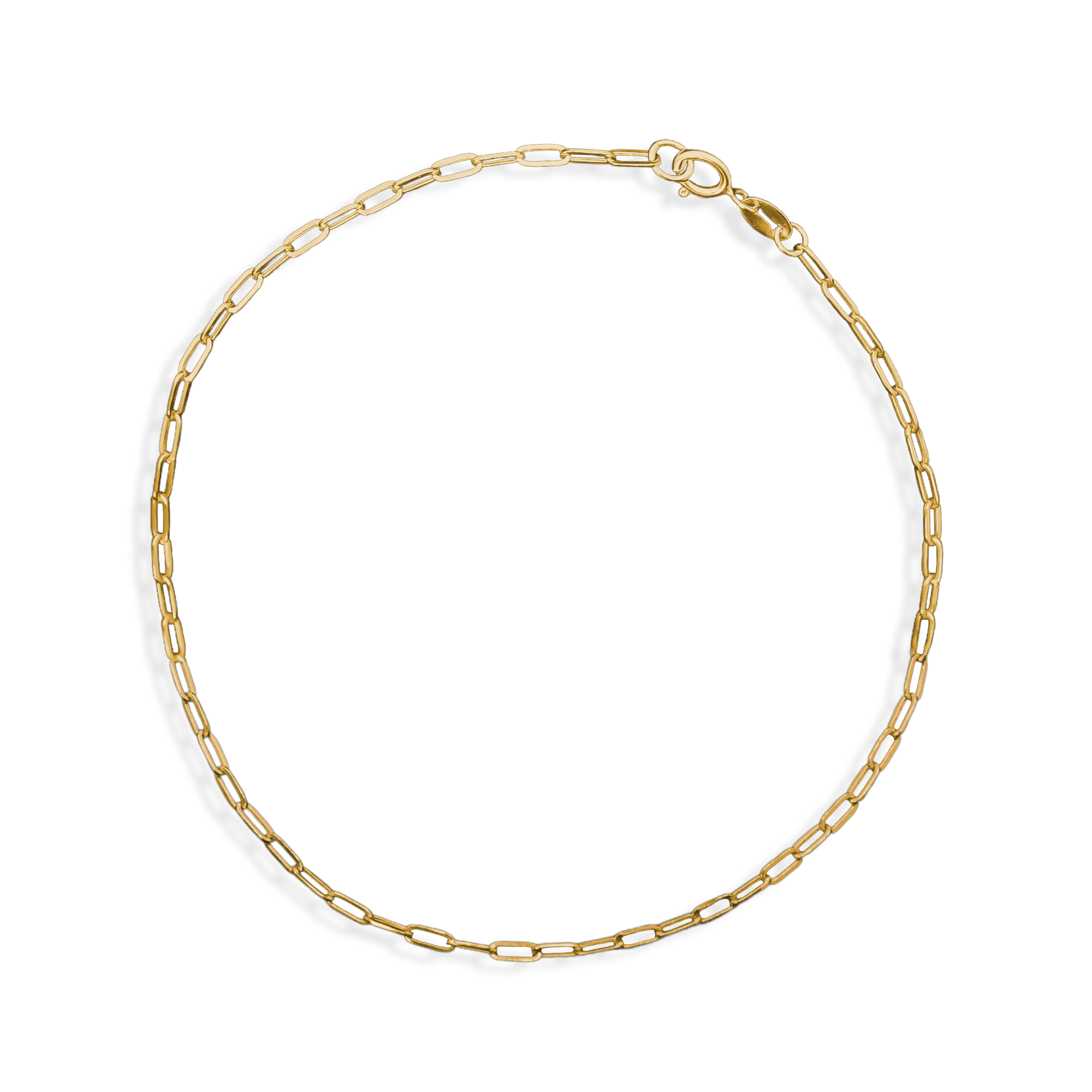 Tobillera Paper Clip Oro 10K