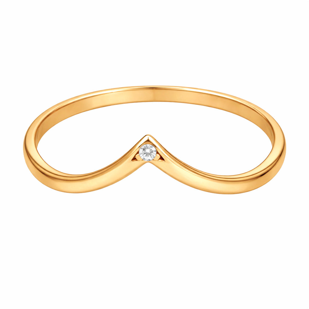 Anillo Tiara con Circonia Oro 10K