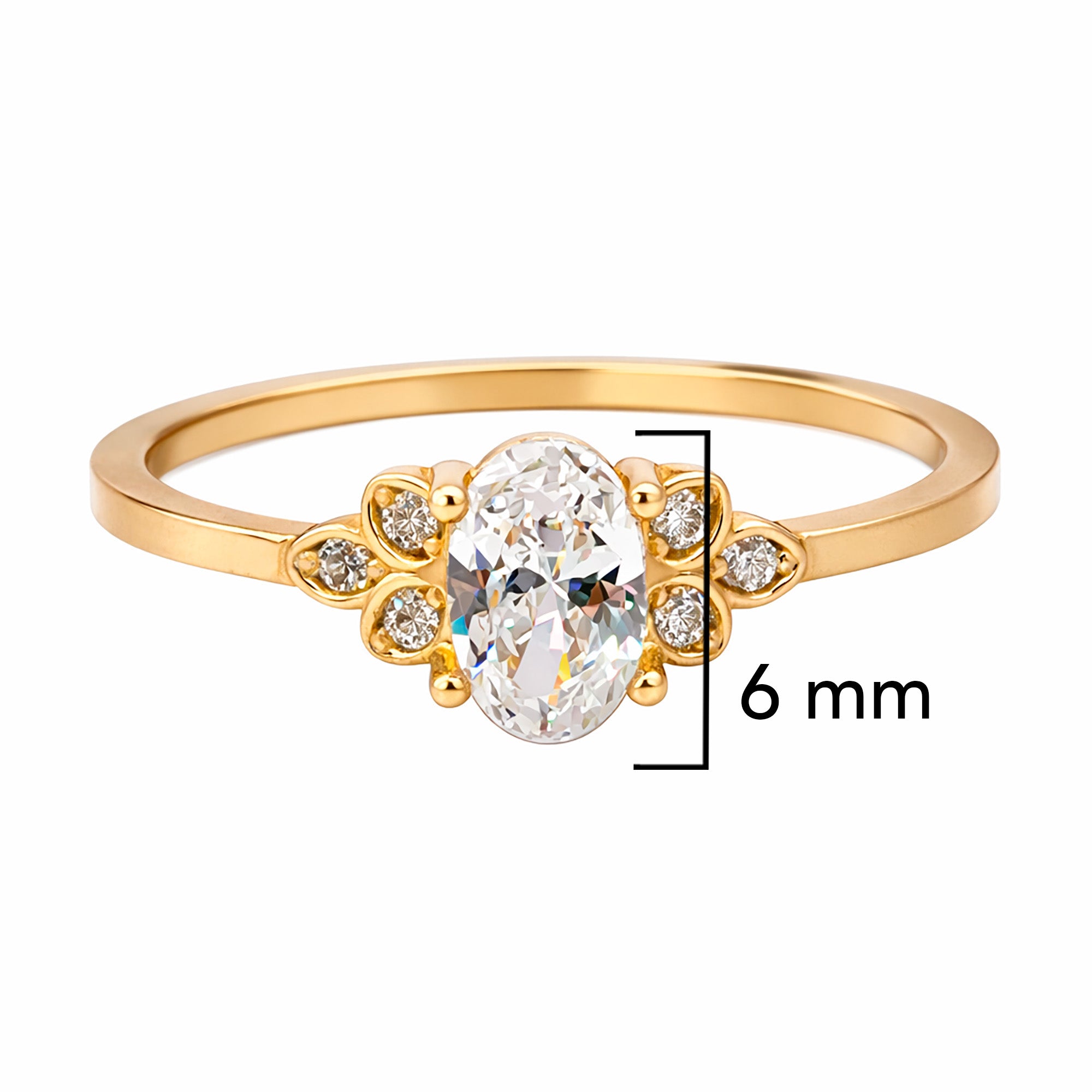 Anillo Solitario con Micro Circonias Oro 10k
