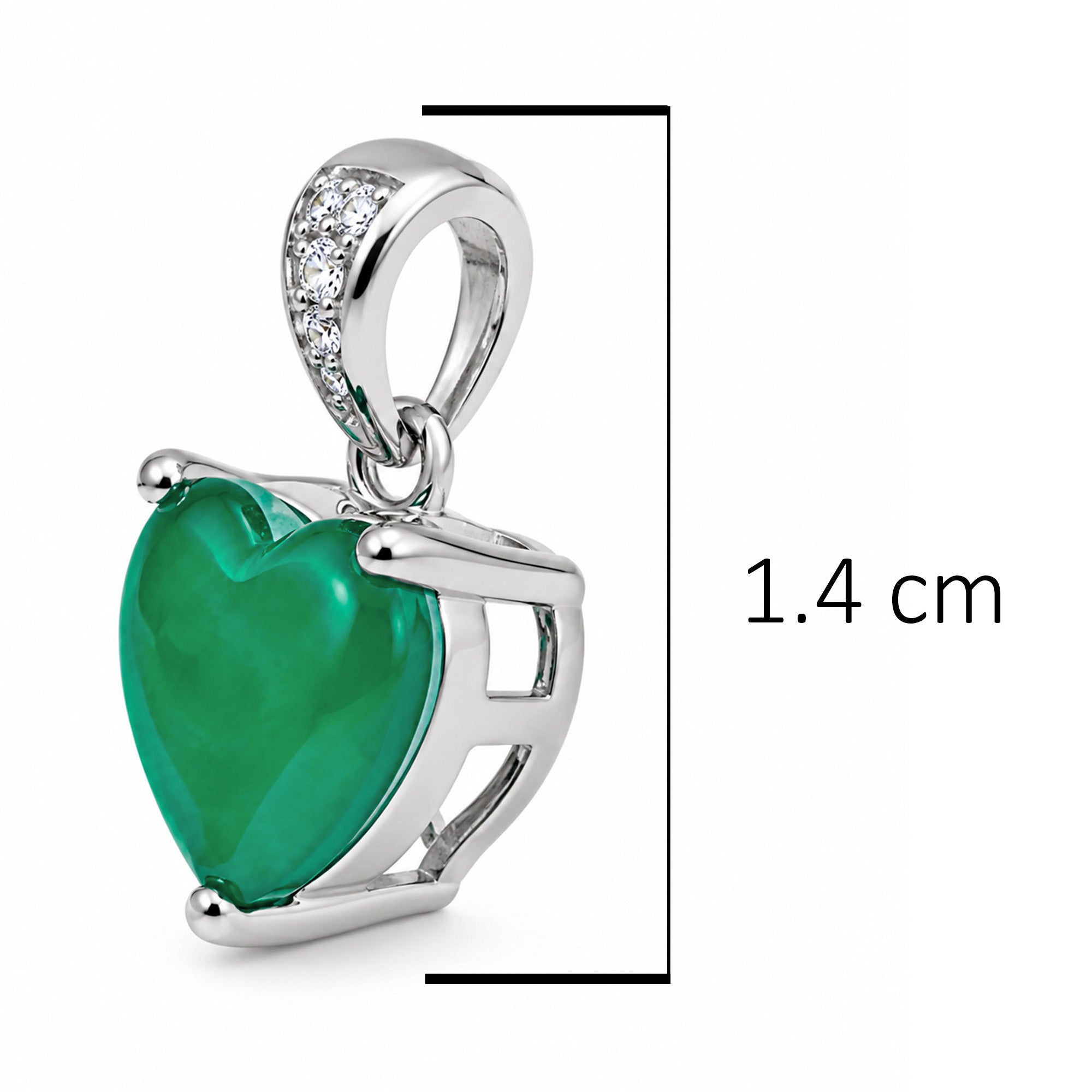 Dije Turmalina Paraiba Corazón con Circonias, Plata .925 con Rodio