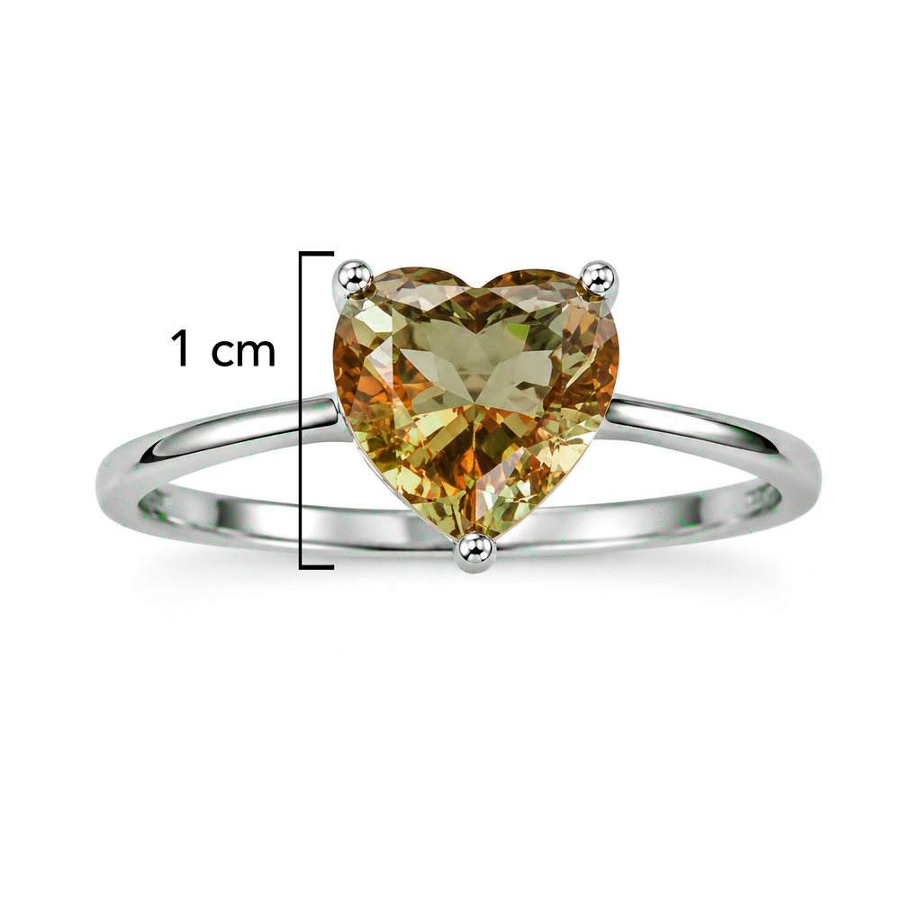 Anillo Piedras SemiPreciosas Corazón de Zultanita, Plata .925 con Baño de Rodio