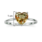 Anillo Piedras SemiPreciosas Corazón de Zultanita, Plata .925 con Baño de Rodio