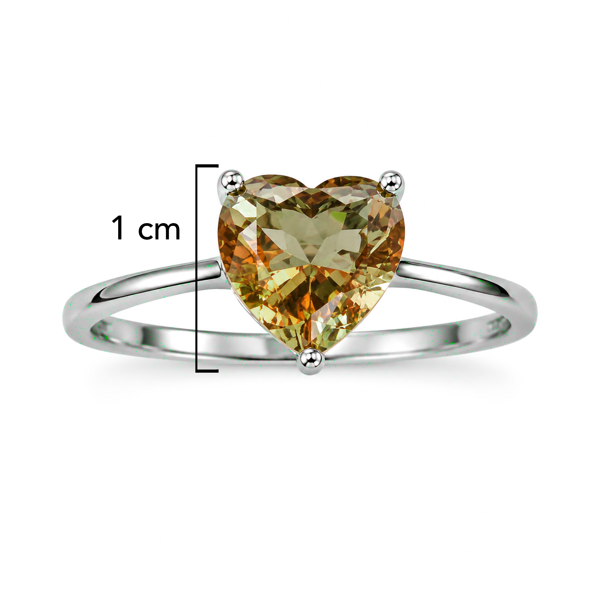 Anillo Piedras SemiPreciosas Corazón de Zultanita, Plata .925 con Baño de Rodio