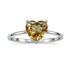 Anillo Piedras SemiPreciosas Corazón de Zultanita, Plata .925 con Baño de Rodio